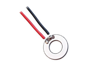 1.7 MHz circular piezoelectric ceramic - 13.5 × 7 × 1.2 mm flange electrode