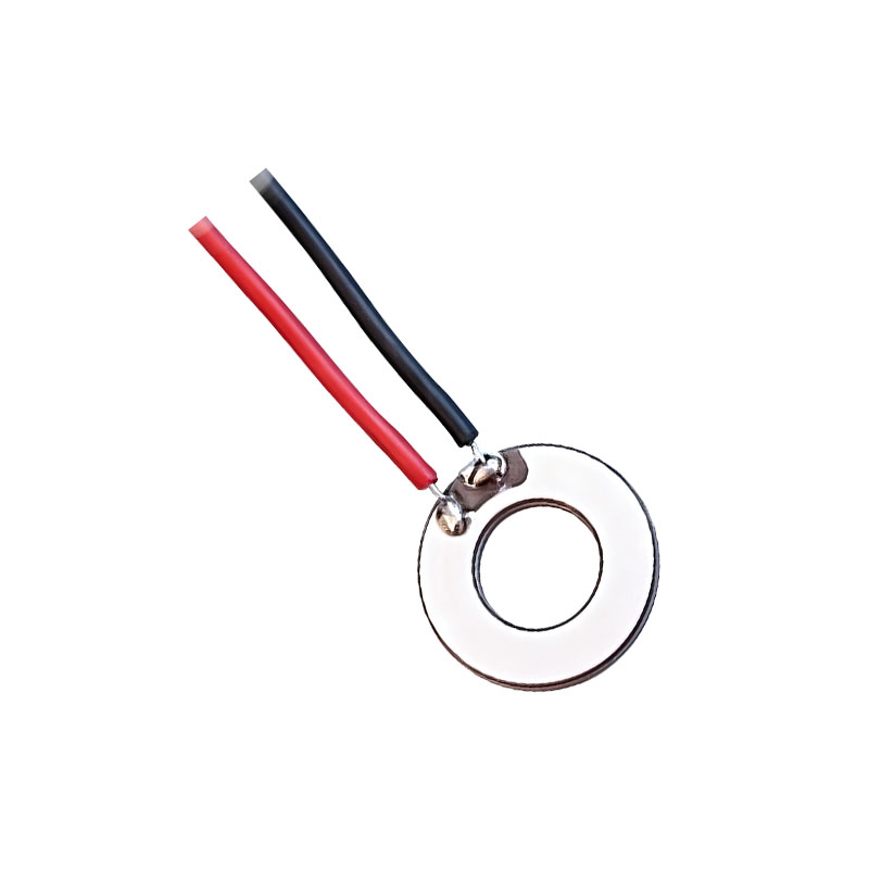 1.7 MHz circular piezoelectric ceramic - 13.5 × 7 × 1.2 mm flange electrode