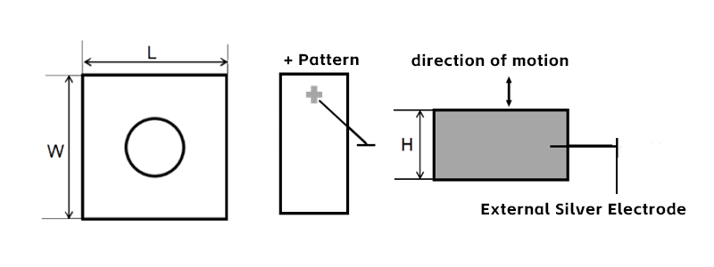 610Khz Piezoelectric Chips square with hole