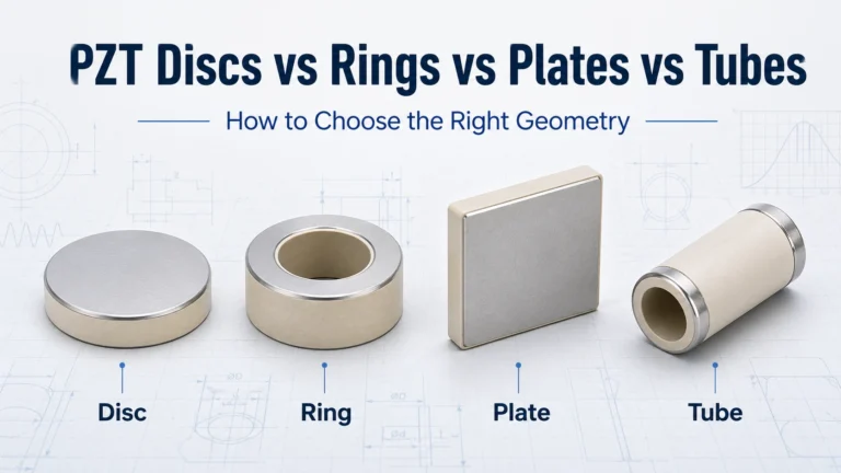 comparison of pzt ceramic geometries including disc ring plate and tube for piezoelectric component selection