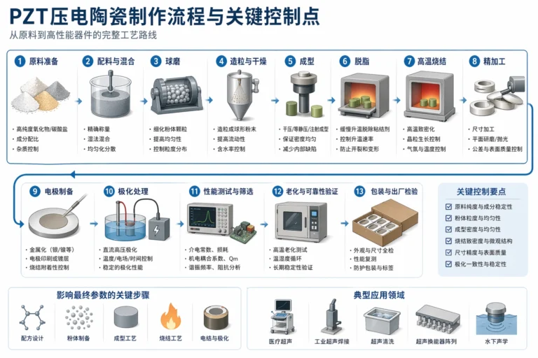 PZT压电陶瓷制造流程与关键控制点