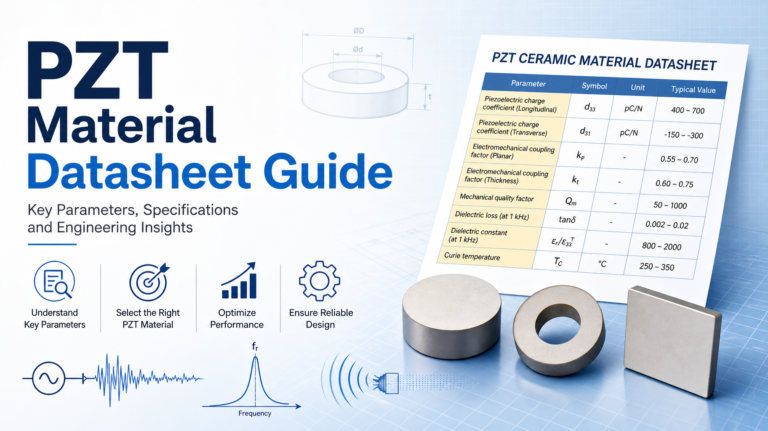 Engineering guide to d33, Qm, coupling coefficients, and dielectric loss in a PZT material datasheet