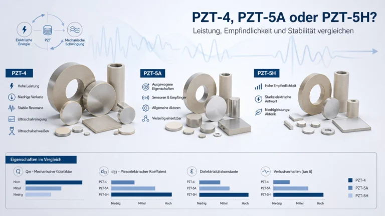 Technischer Vergleich von PZT-4, PZT-5A und PZT-5H für die Auswahl piezoelektrischer Keramik
