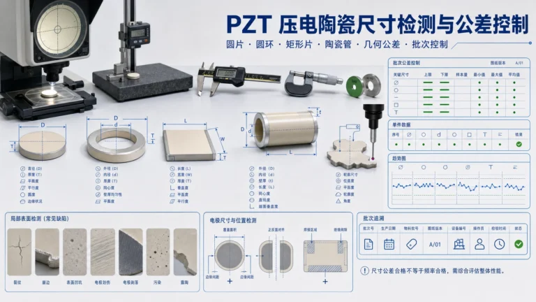 PZT压电陶瓷尺寸检验与公差控制
