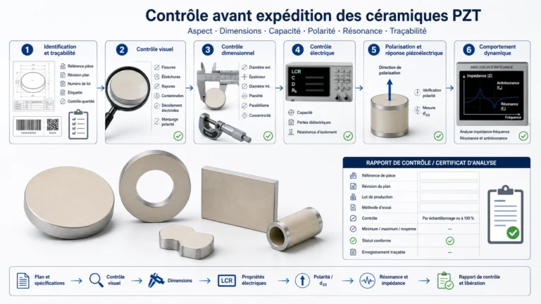 Contrôle des paramètres des céramiques PZT avant expédition