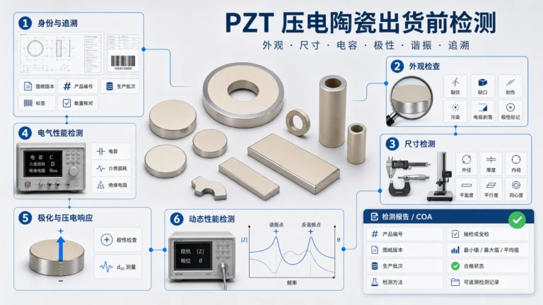 PZT压电陶瓷出货前参数测试与检验